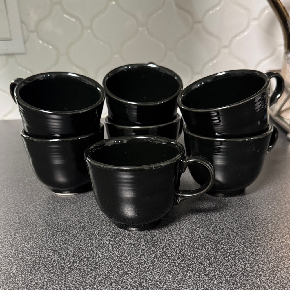 Elegant Black Fiesta Coffee Mug Set